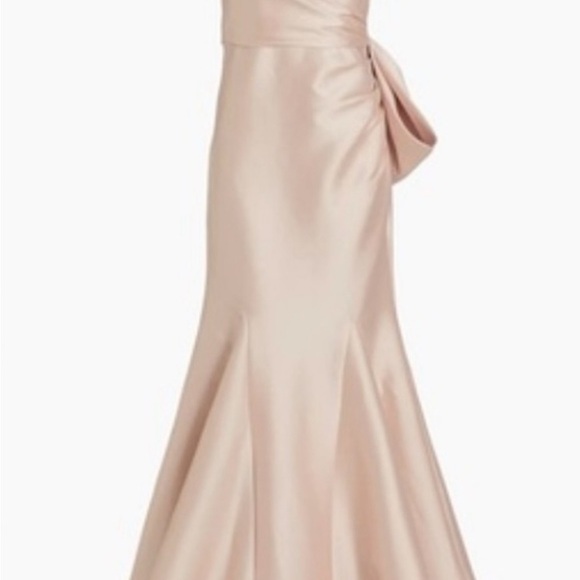 Badgley Mischka Strapless Champagne Mermaid Gown - Picture 2 of 15